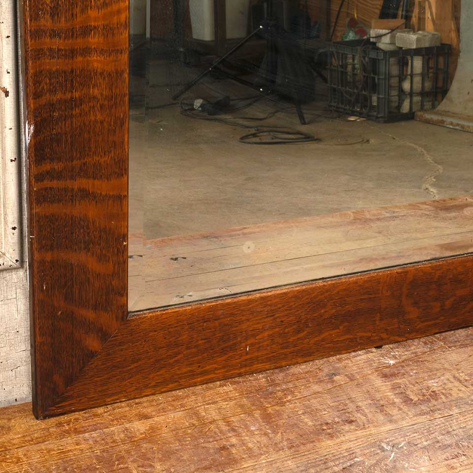 38x60 Antique Oak Framed Beveled Mirror image 5