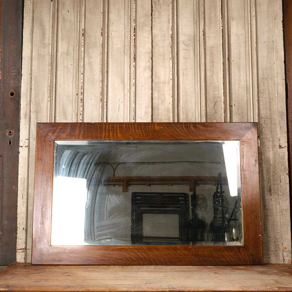 38x60 Antique Oak Framed Beveled Mirror image 6