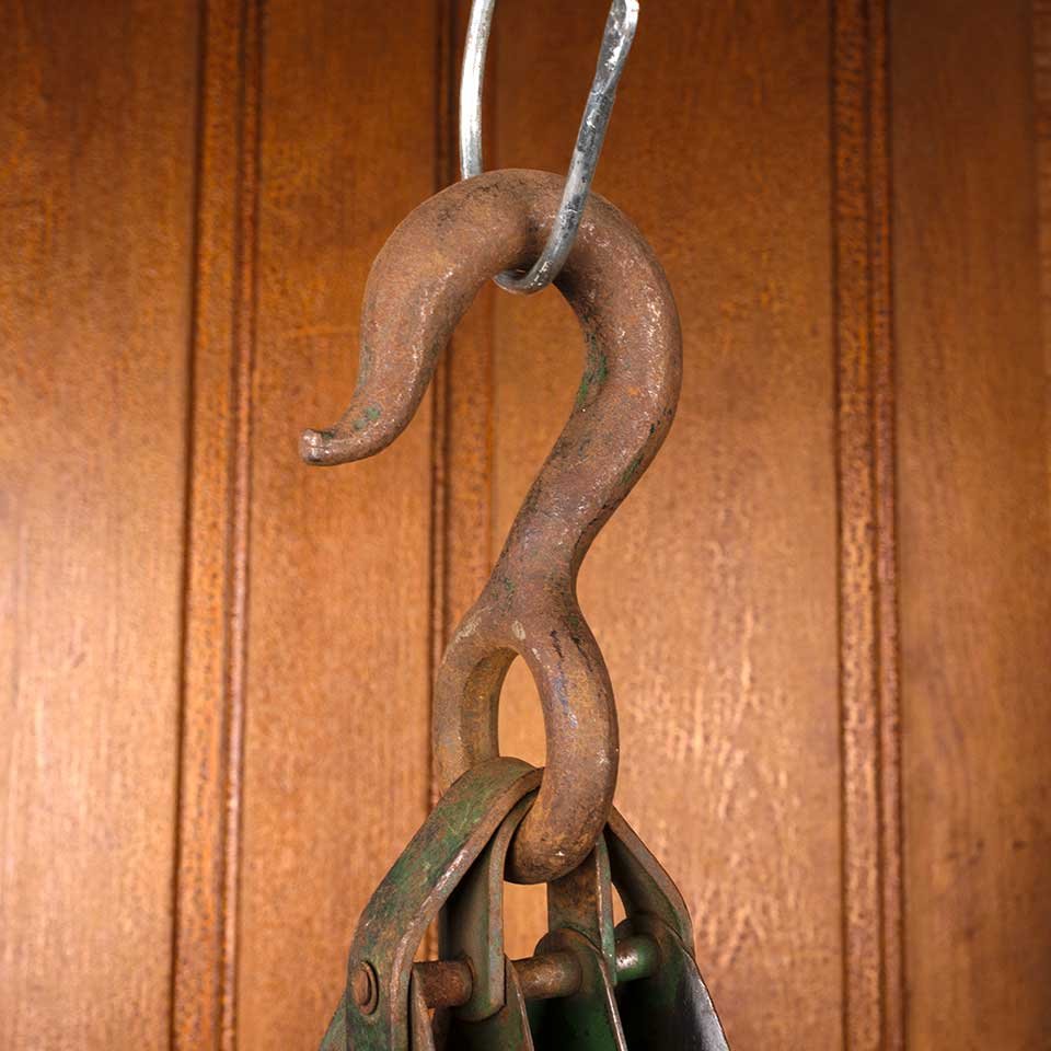 3x10 Antique Cast Iron Metal Pulley & Hook image 5