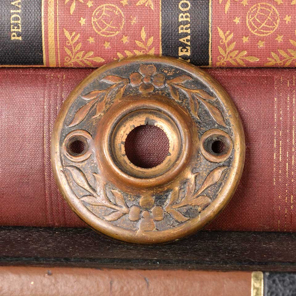 Antique Ornate Brass Doorknob Rosette image 3