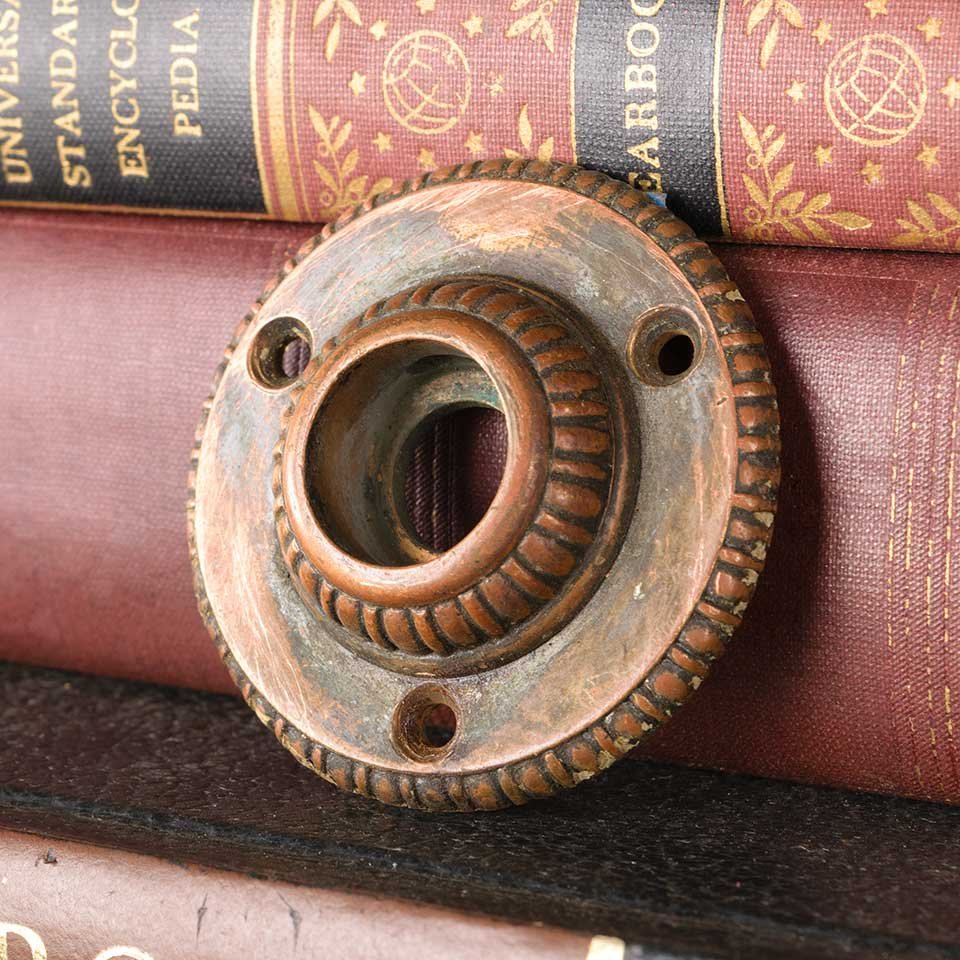 Antique Cast Bronze Doorknob Rosette image 1