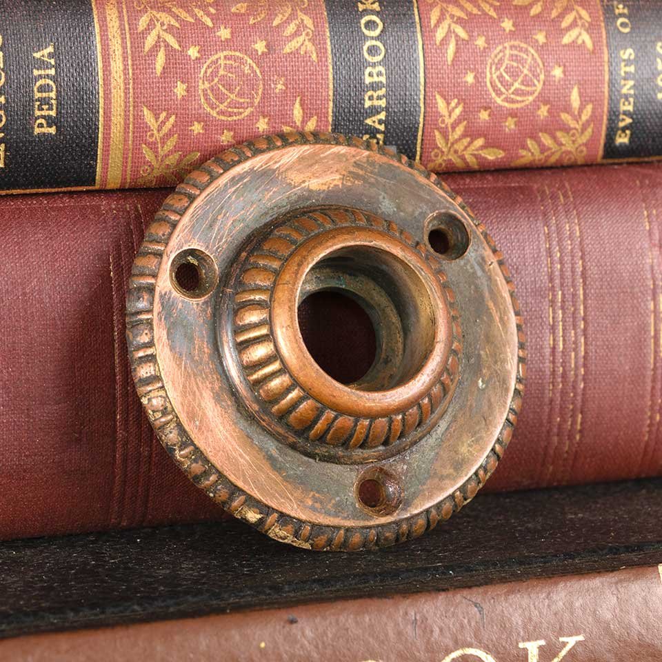Antique Cast Bronze Doorknob Rosette image 3
