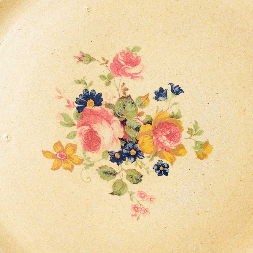 11" Vintage Plate with Floral Pattern image 3