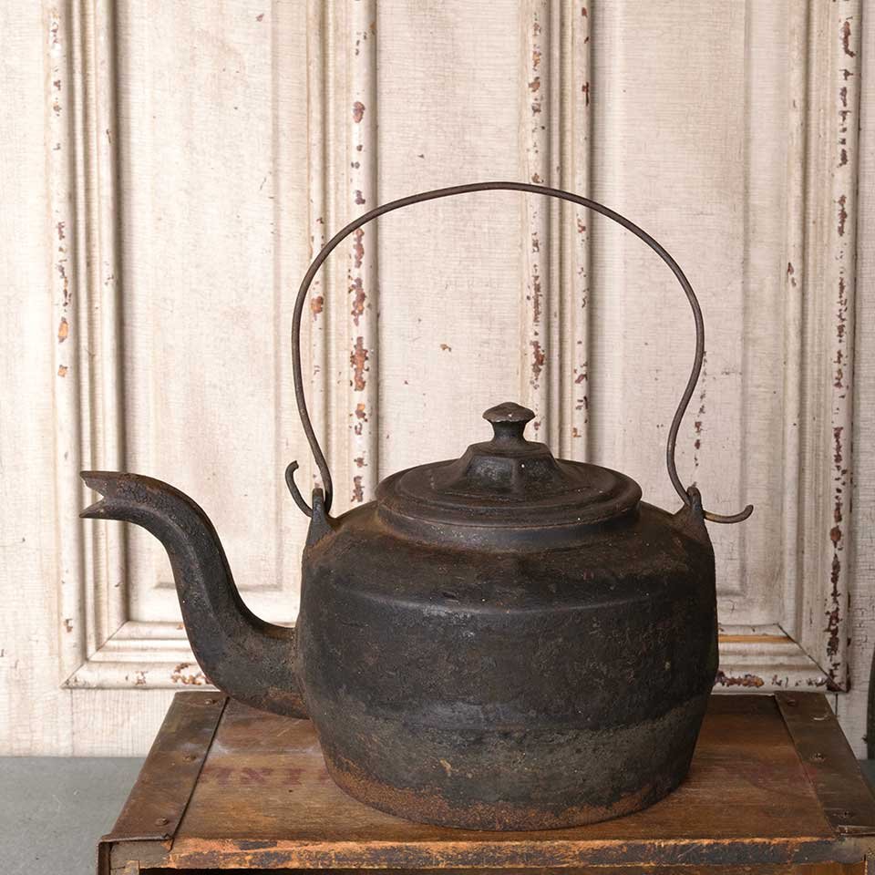 Antique Cast Iron Stove Kettle image 2