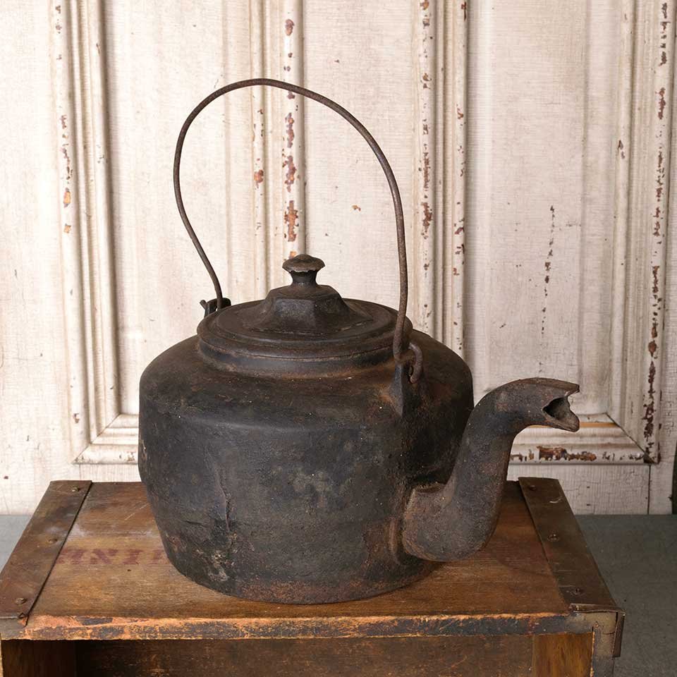 Antique Cast Iron Stove Kettle image 1