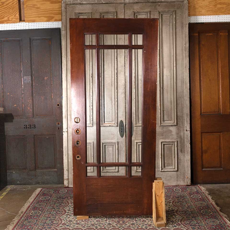 35x83 Antique Arts & Crafts 9 Lite Entry Door image 4