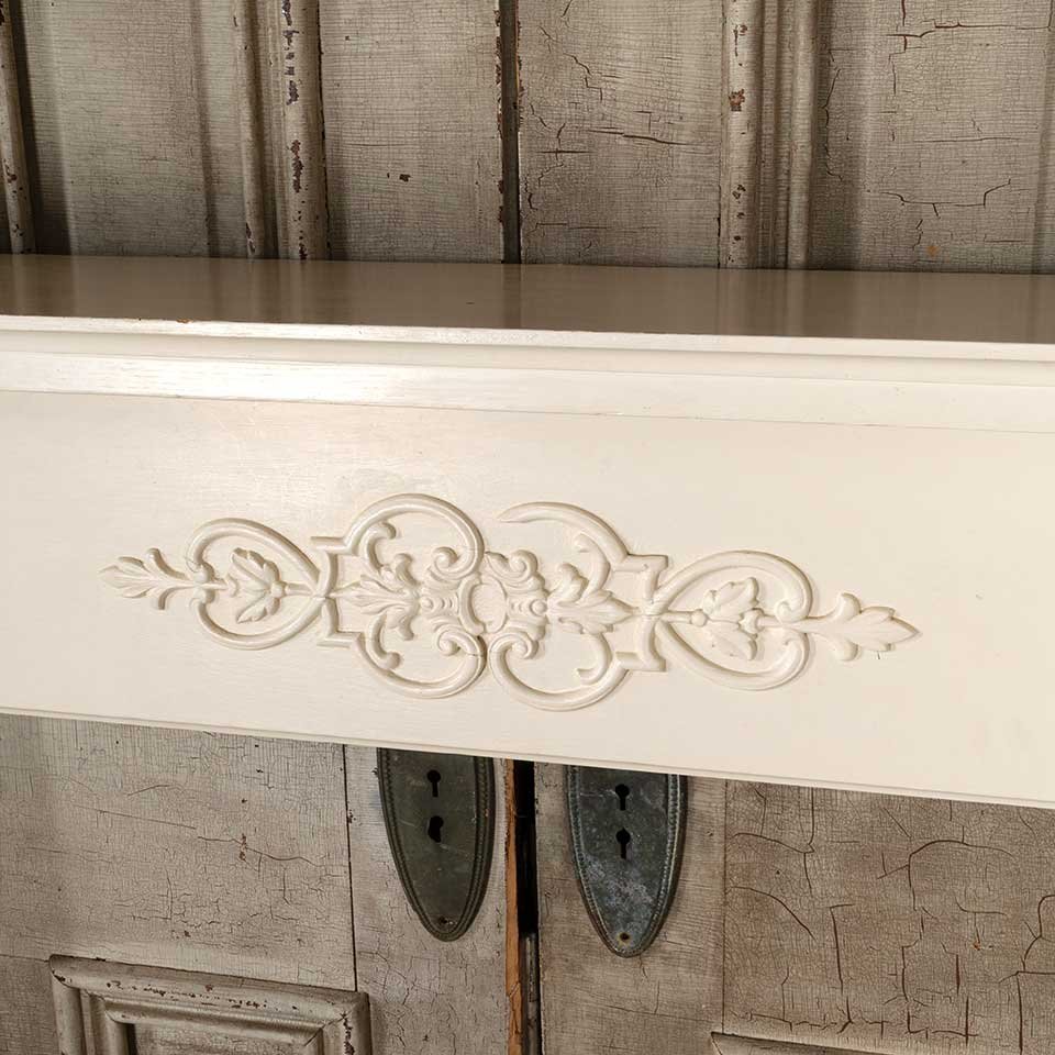 56x47 Antique Painted Wood Fireplace Mantel image 4