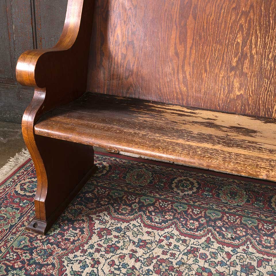 73x36 Antique Oak Wood Church Pew Bench image 4