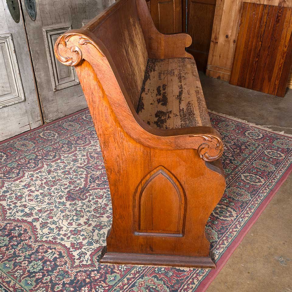 73x36 Antique Oak Wood Church Pew Bench image 5