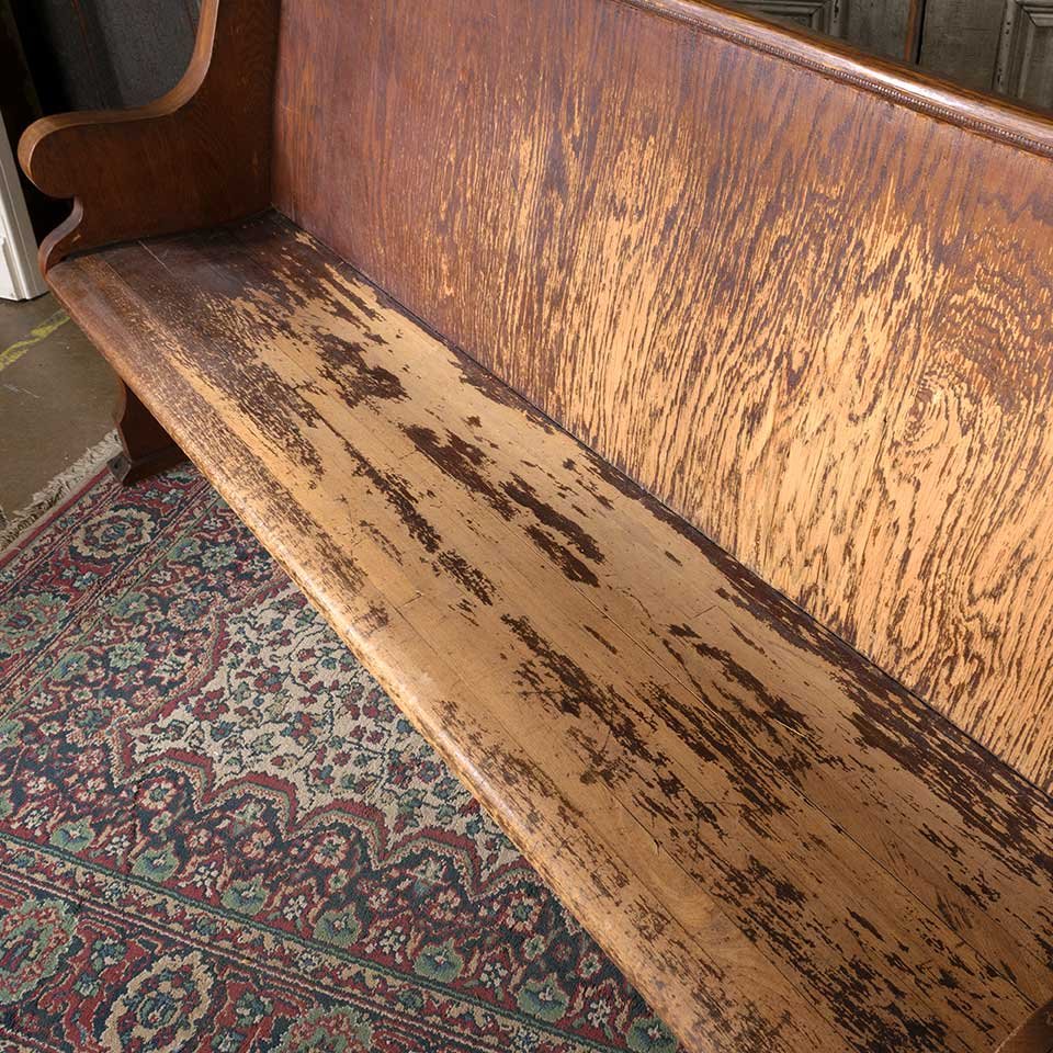 73x36 Antique Oak Wood Church Pew Bench image 8