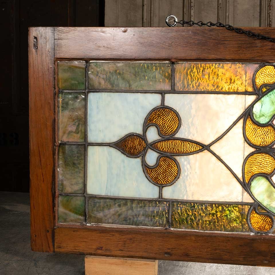 44x16 Antique Stained Glass Window Sash image 6