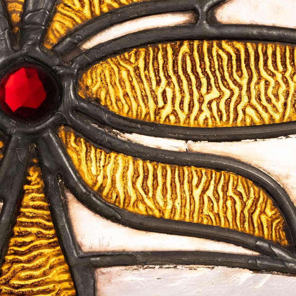 44x16 Antique Stained Glass Window Sash image 8