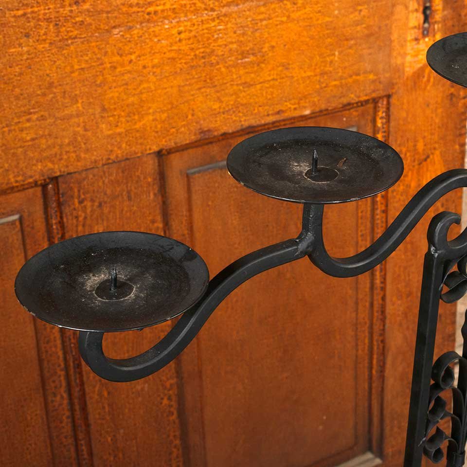 Painted Metal Candelabra Candle Stand image 4