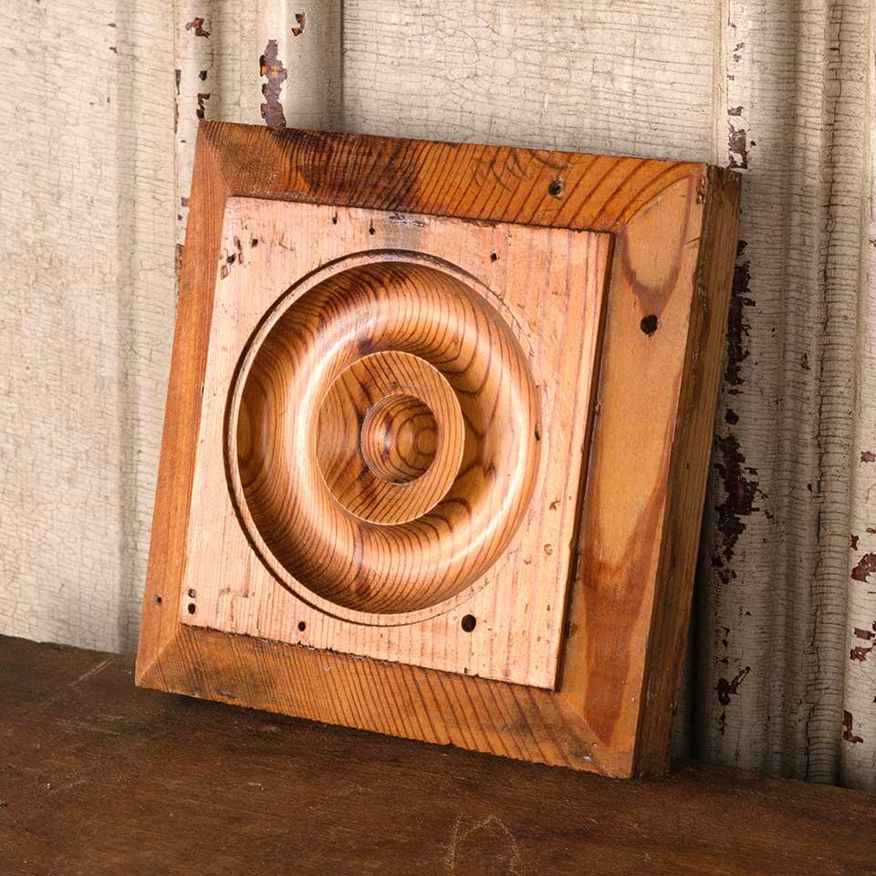 Antique Wood Rosette Interior Trim Block image 4