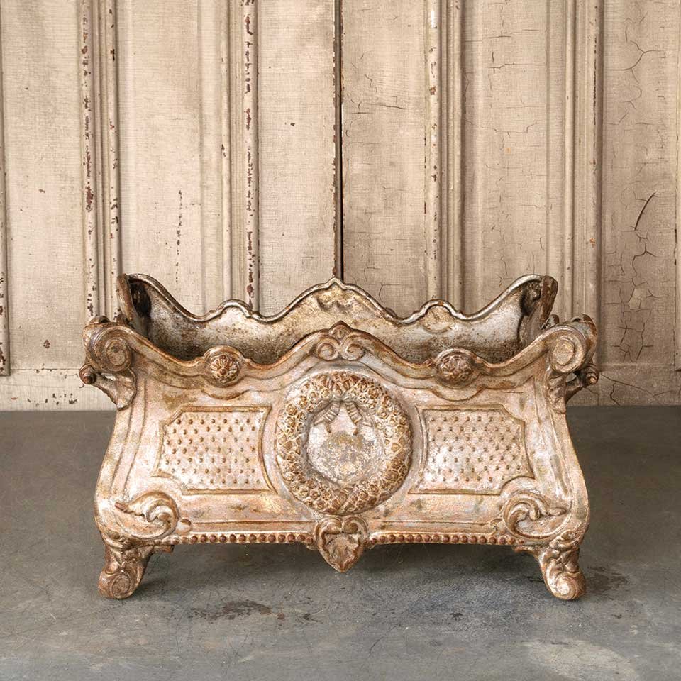 Antique Ornate Cast Iron Garden Urn Planter image 2