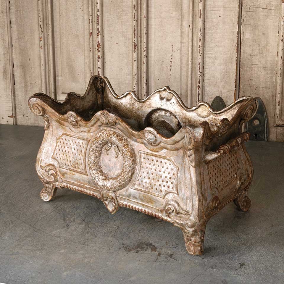 Antique Ornate Cast Iron Garden Urn Planter image 5
