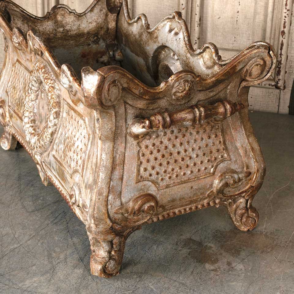 Antique Ornate Cast Iron Garden Urn Planter image 6