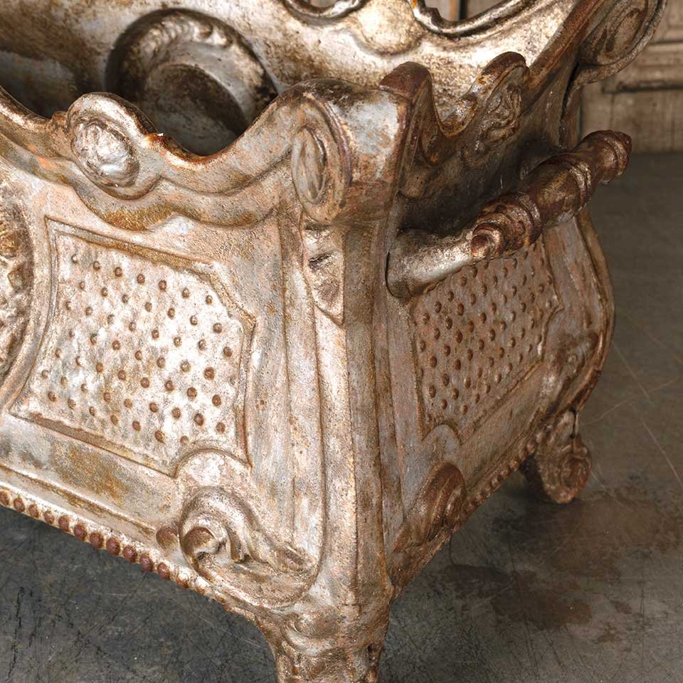 Antique Ornate Cast Iron Garden Urn Planter image 8