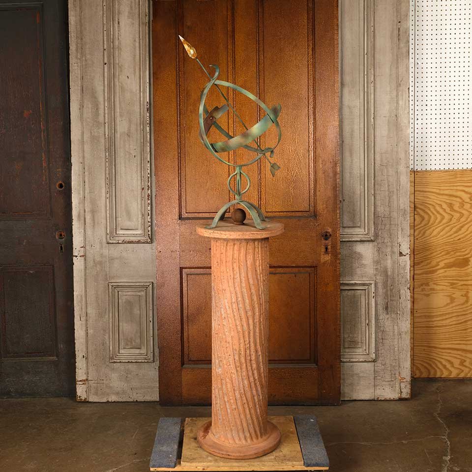 Garden Armillary & Terra Cotta Pedestal Base image 1