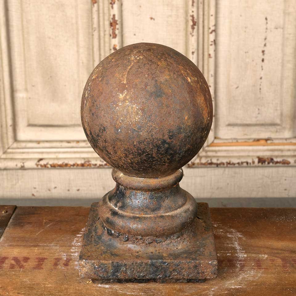 5X8 Antique Cast Iron Fence Post Ball Finial image 1