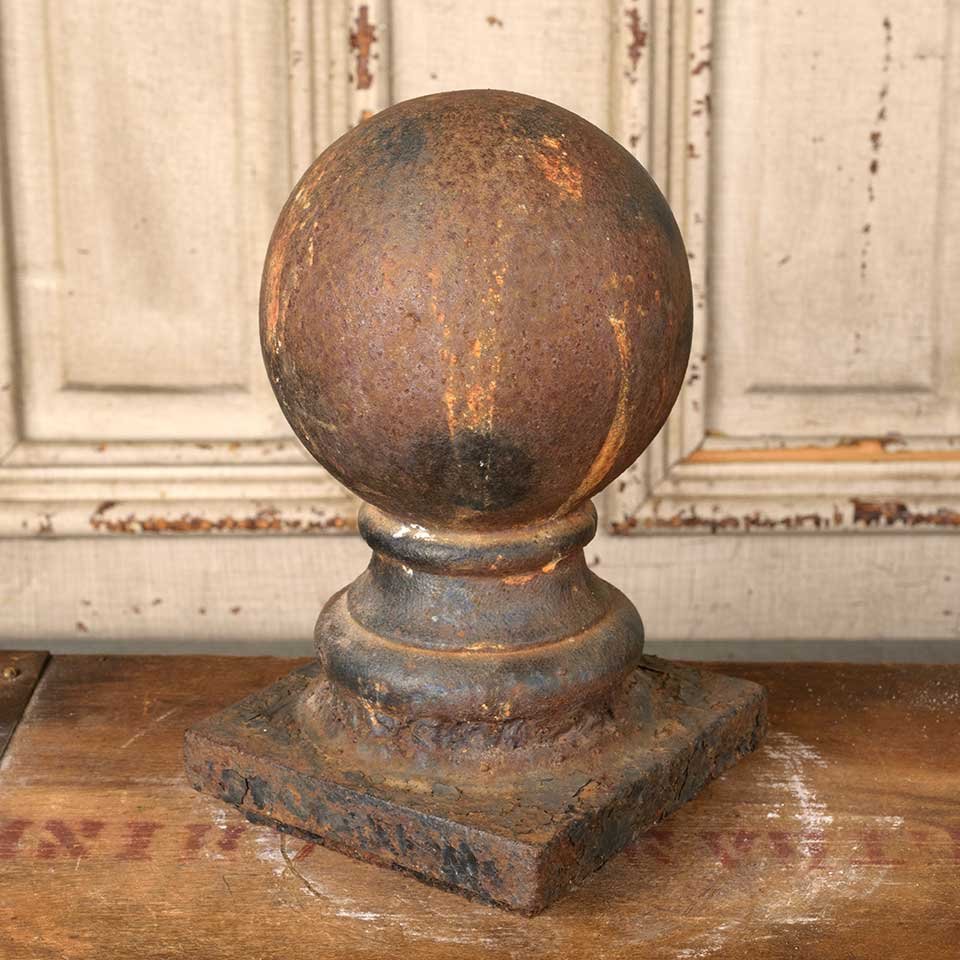 5X8 Antique Cast Iron Fence Post Ball Finial image 3