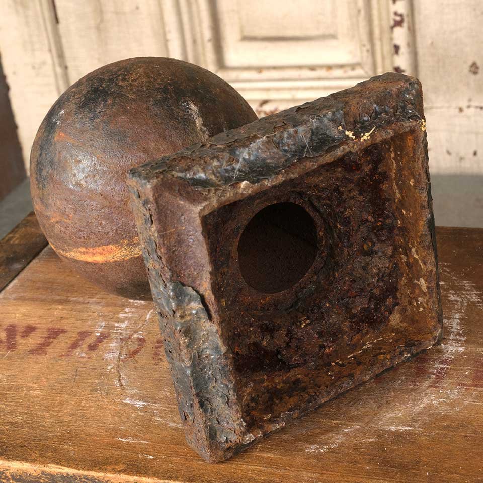 5X8 Antique Cast Iron Fence Post Ball Finial image 7