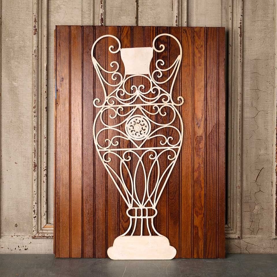 Wrought Iron Amphora Urn Wall Hanging image 1
