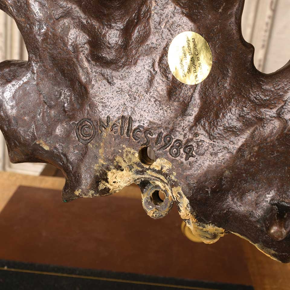 Vintage Scott Nelles Cast Bronze Leaf image 4