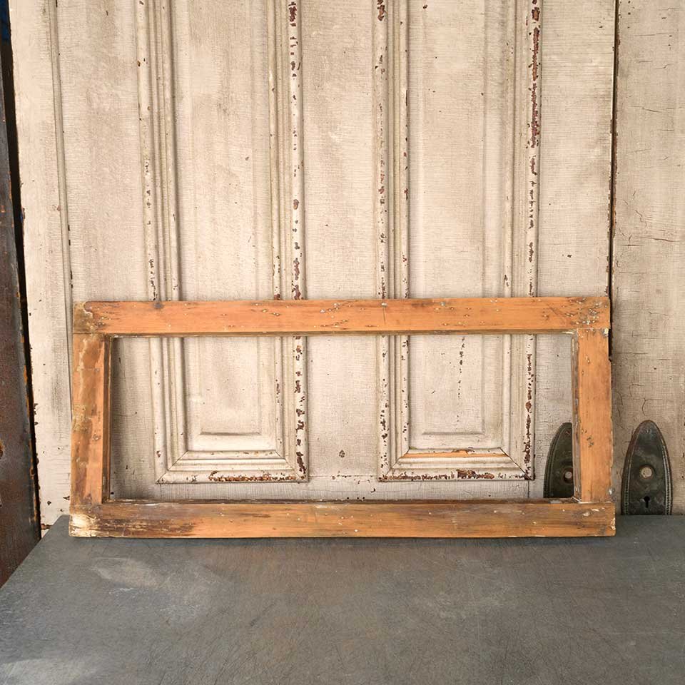 32x14 Antique Wood Transom Window Frame image 1