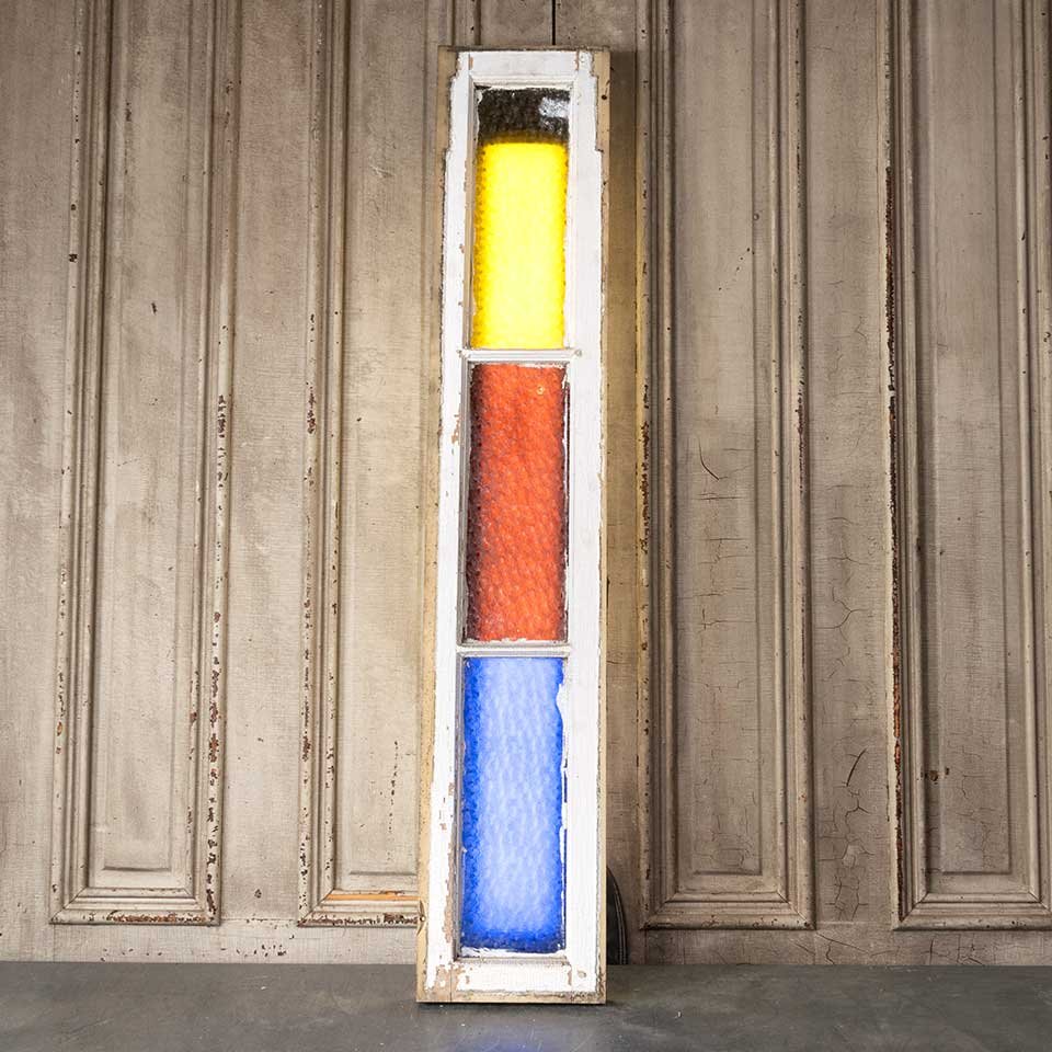 52x10 Antique Colored Glass Door Sidelight image 1
