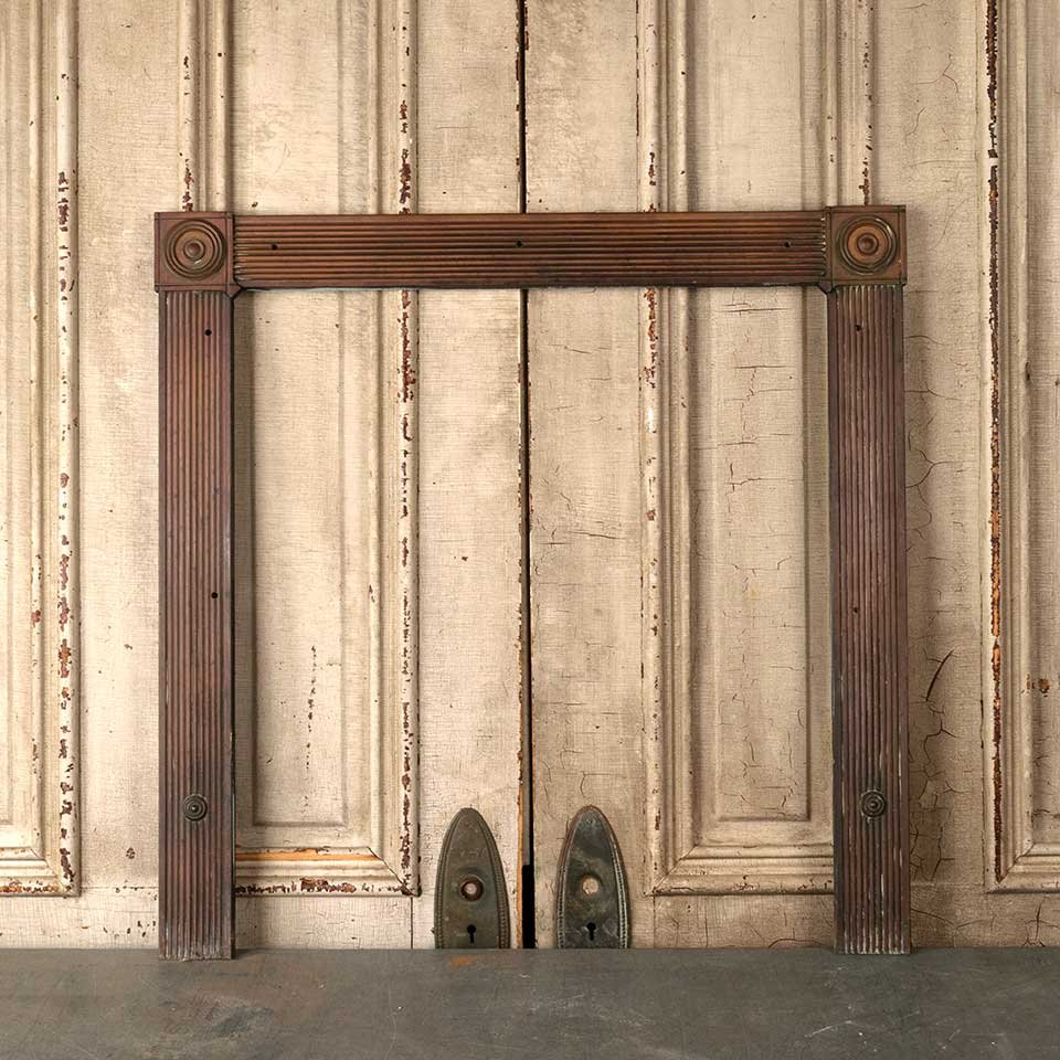 31x31 Antique Metal Fireplace Surround image 1