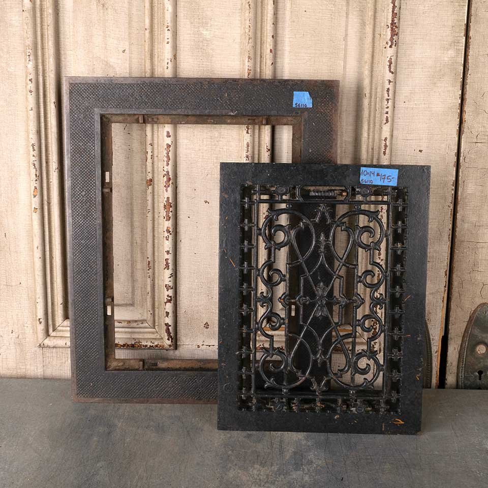 10x14 Antique Heat Grate Vent w/ Surround image 2