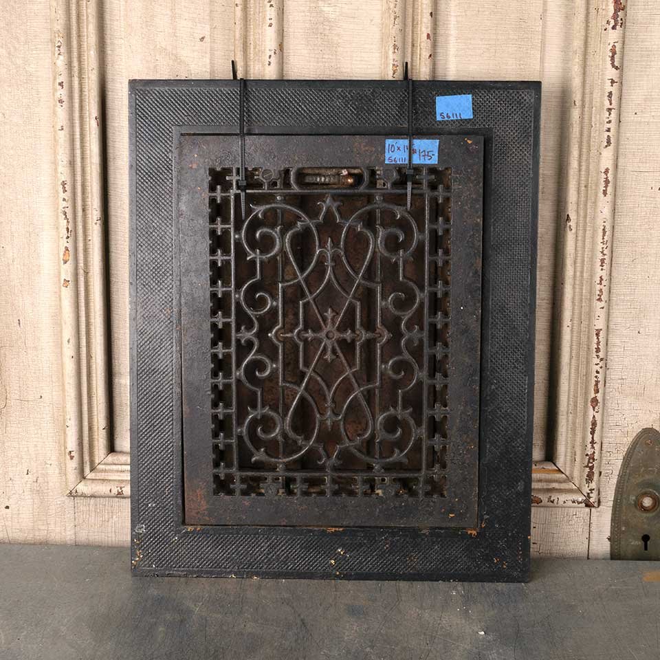 10x14 Antique Floor Heat Grate w/ Surround image 3