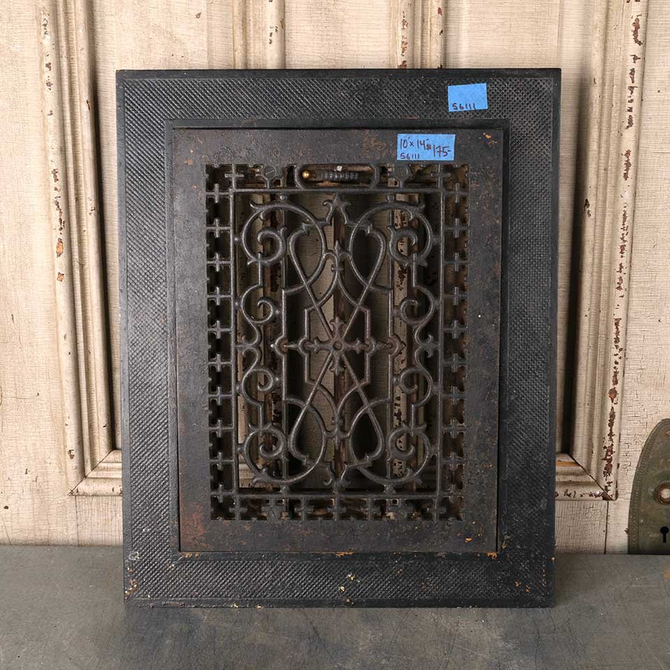 10x14 Antique Floor Heat Grate w/ Surround image 4