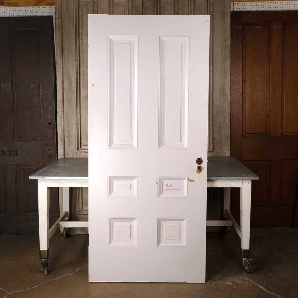 37x82 Antique 6 Panel Wood Interior Door image 1