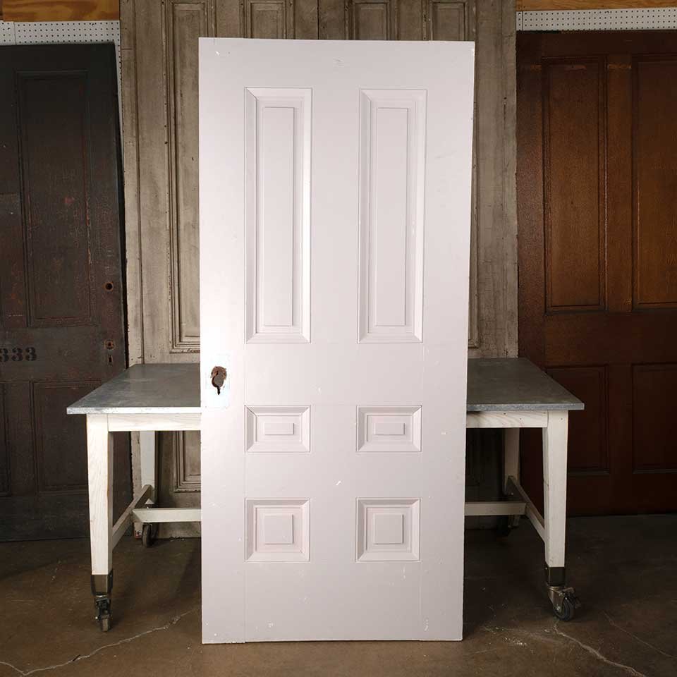 37x82 Antique 6 Panel Wood Interior Door image 1