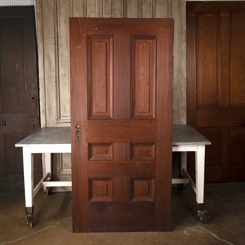 37x78 Antique 6 Panel Wood Interior Door image 1