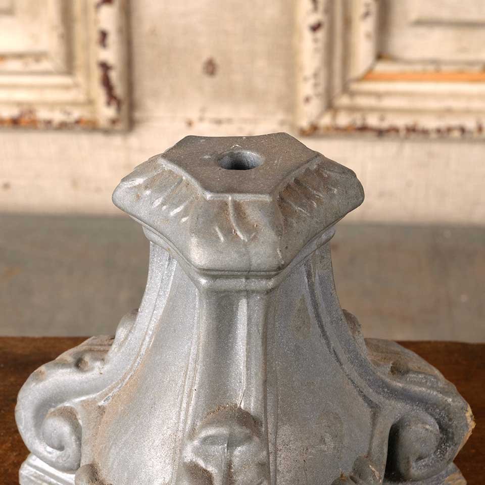 Ornate Vintage Cast Aluminum Lamp Base image 3