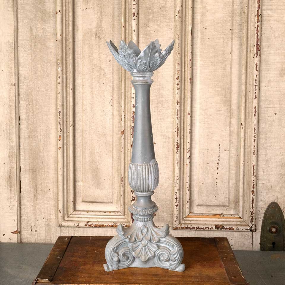 Ornate Vintage Cast Aluminum Lamp Base image 1