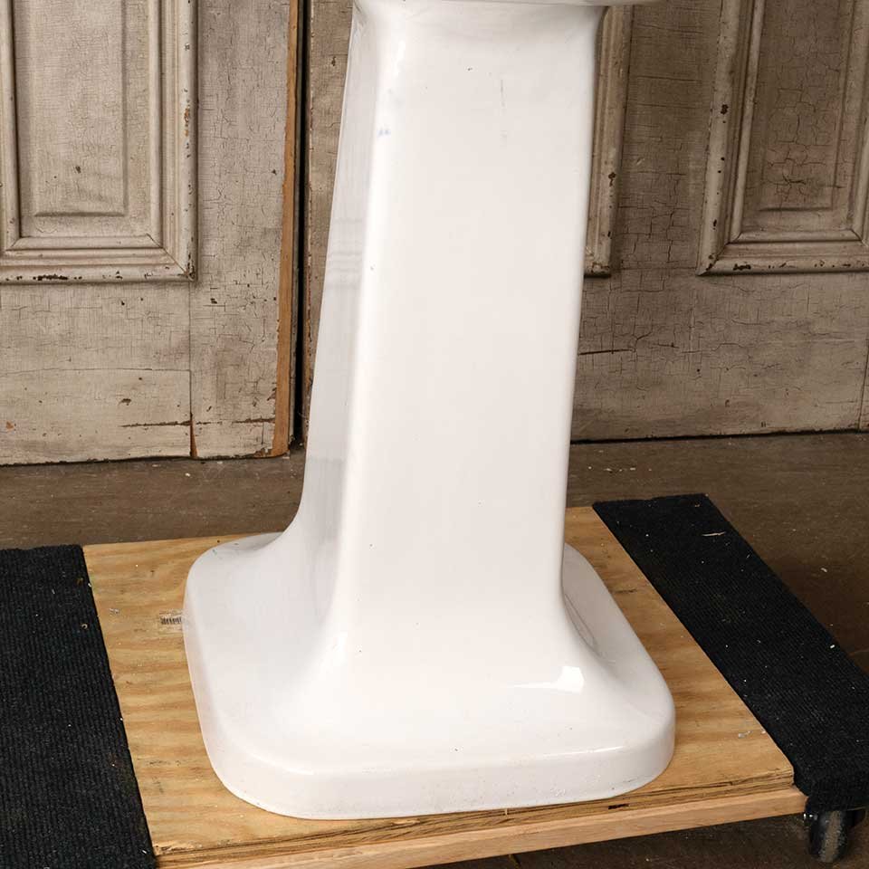 Antique Porcelain Pedestal Bathroom Sink image 2