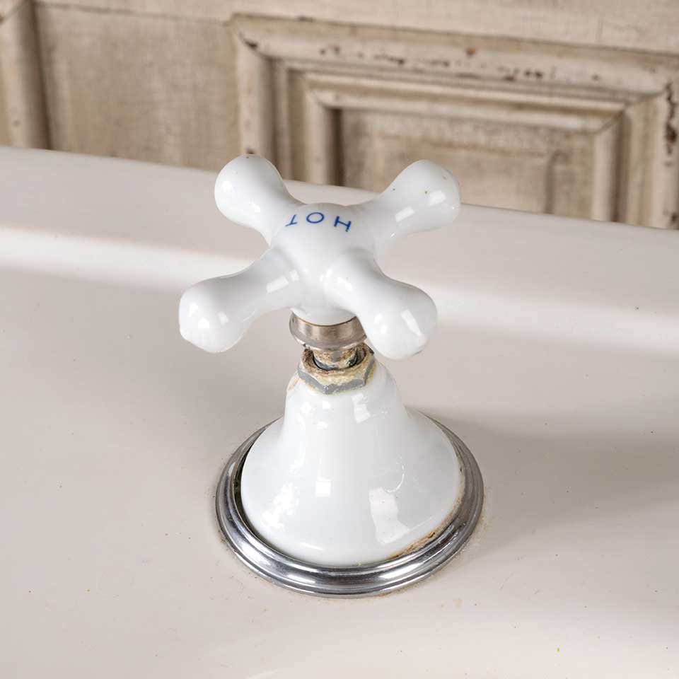 Antique Porcelain Pedestal Bathroom Sink image 6