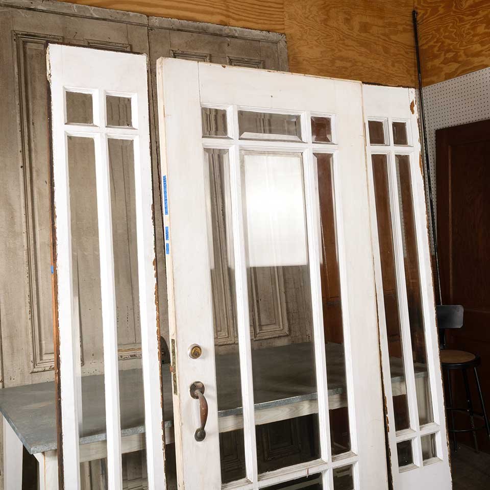 36x83 Antique Oak Entry Door & Sidelites image 4