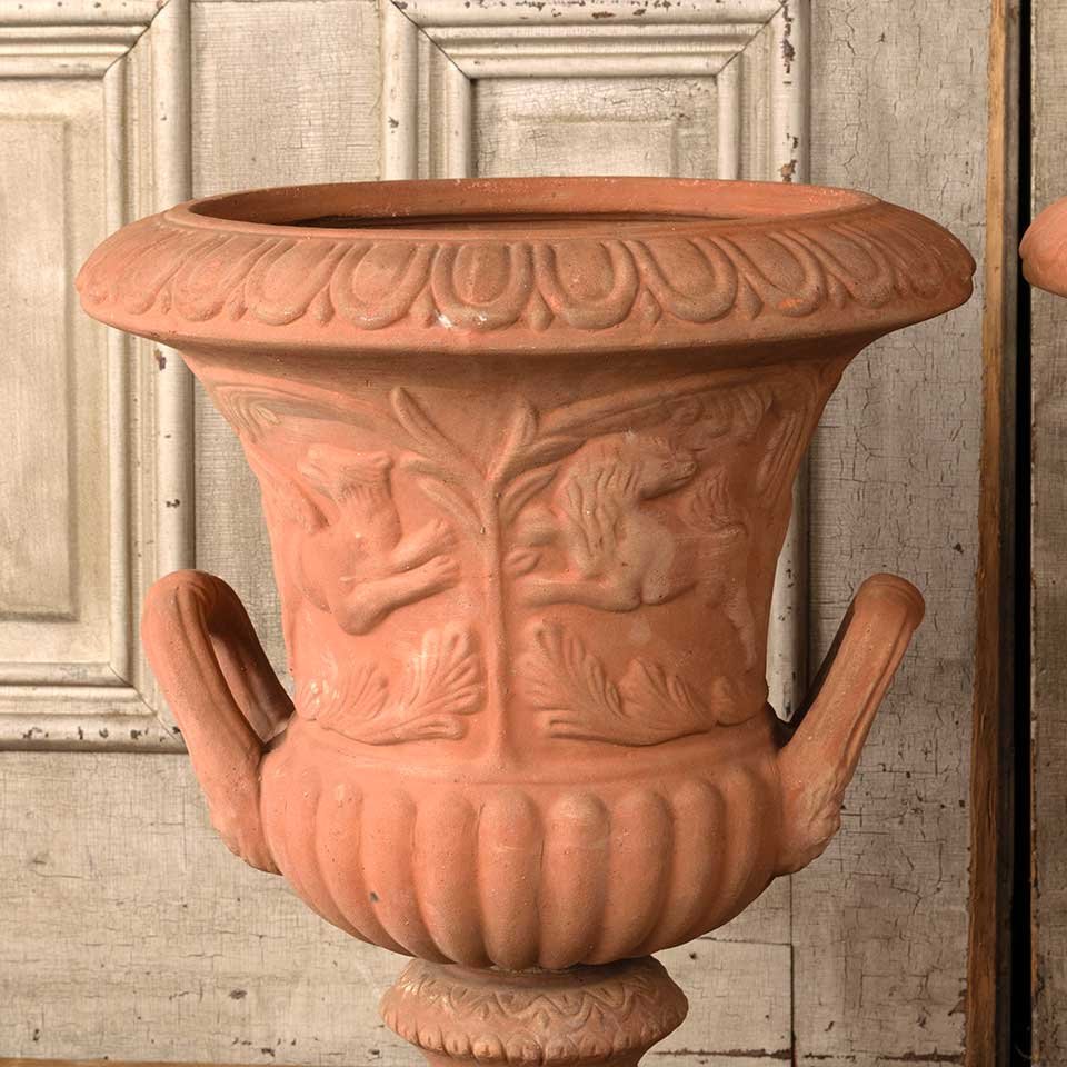 16" Contemporary Terra Cotta Urn Planters image 2