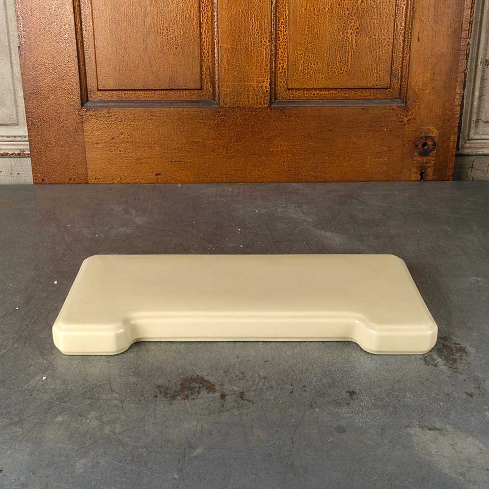 Vintage Pale Yellow Porcelain Toilet Tank Lid image 1