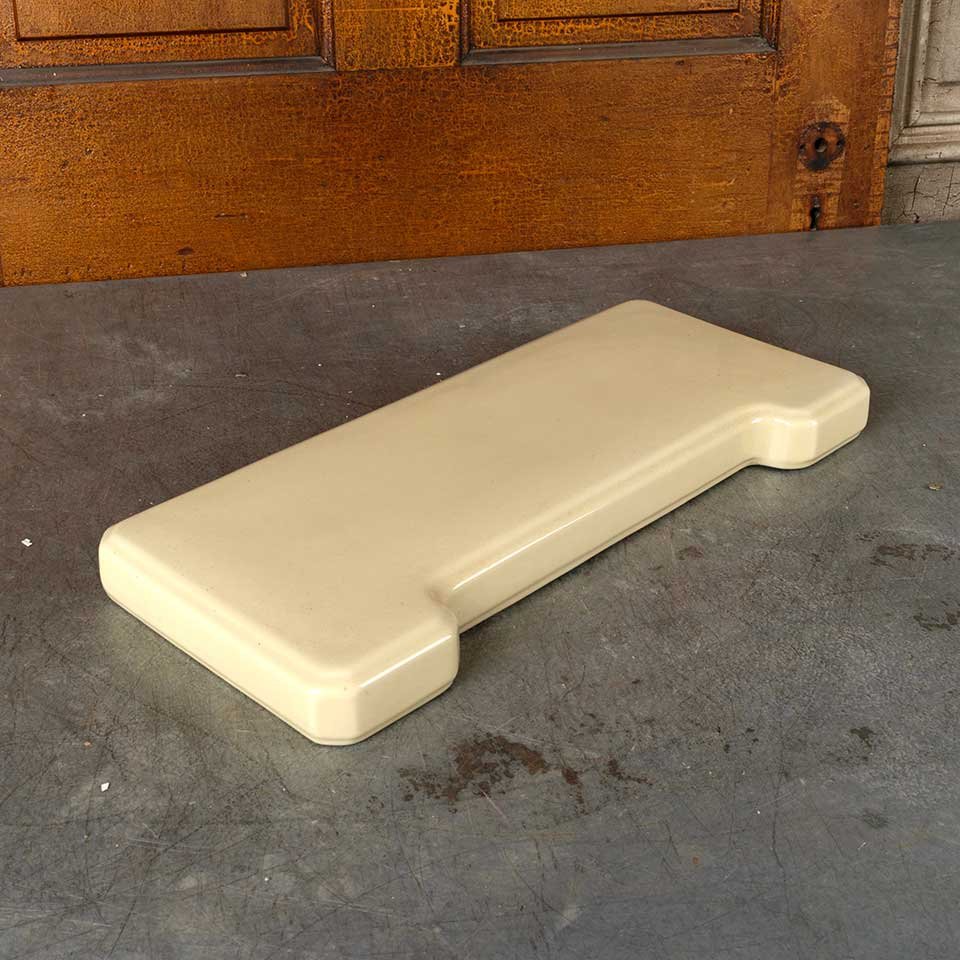 Vintage Pale Yellow Porcelain Toilet Tank Lid image 4