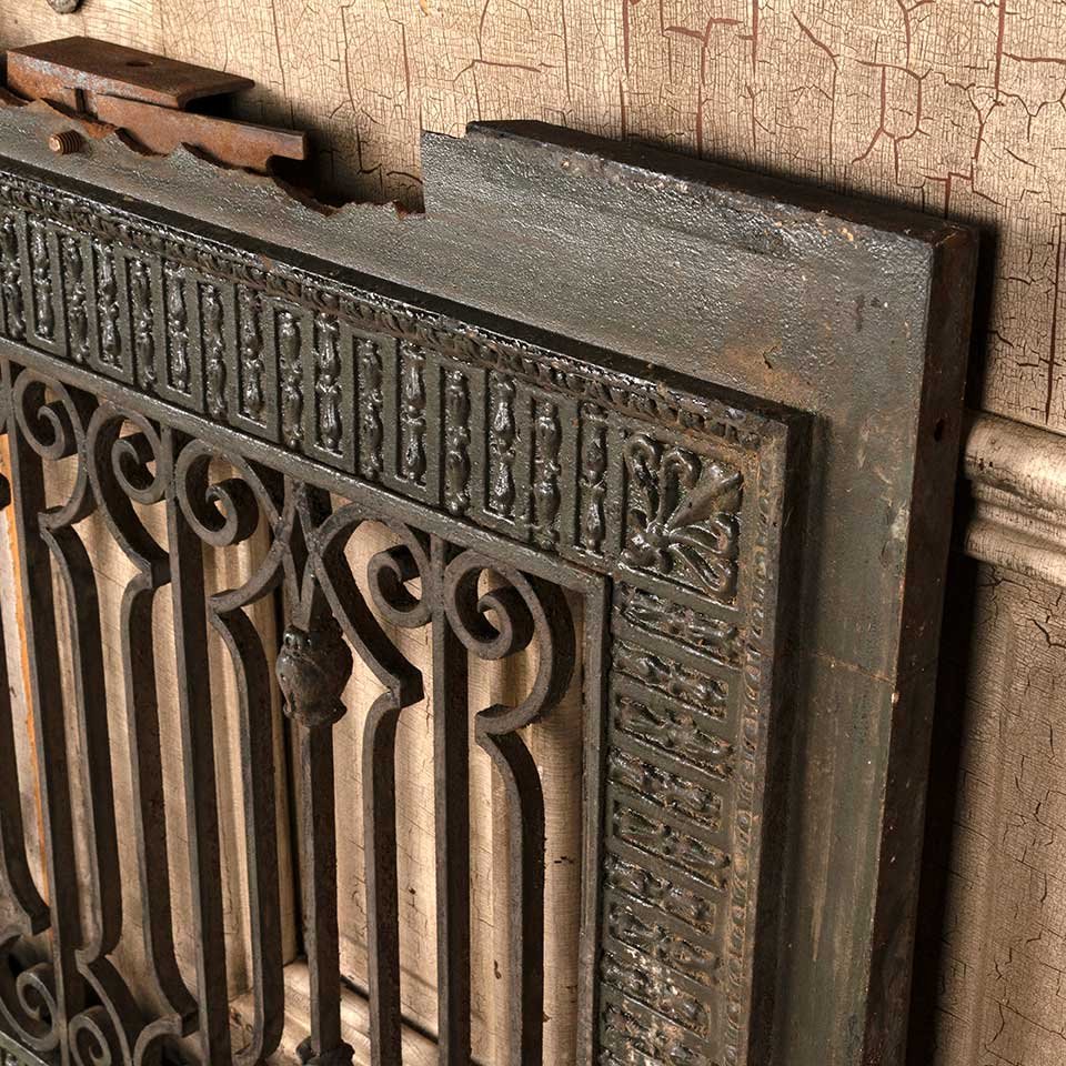 44x29 Antique Ornate Cast Iron Grate Panel image 4