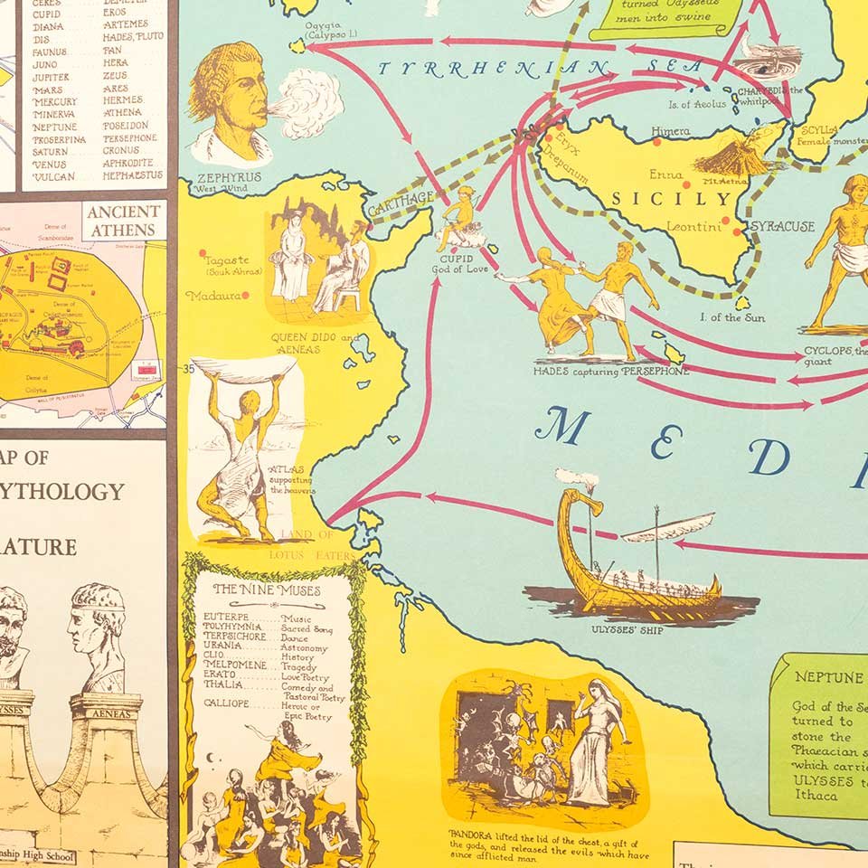 Pictorial Map of Mediterranean Mythology image 7