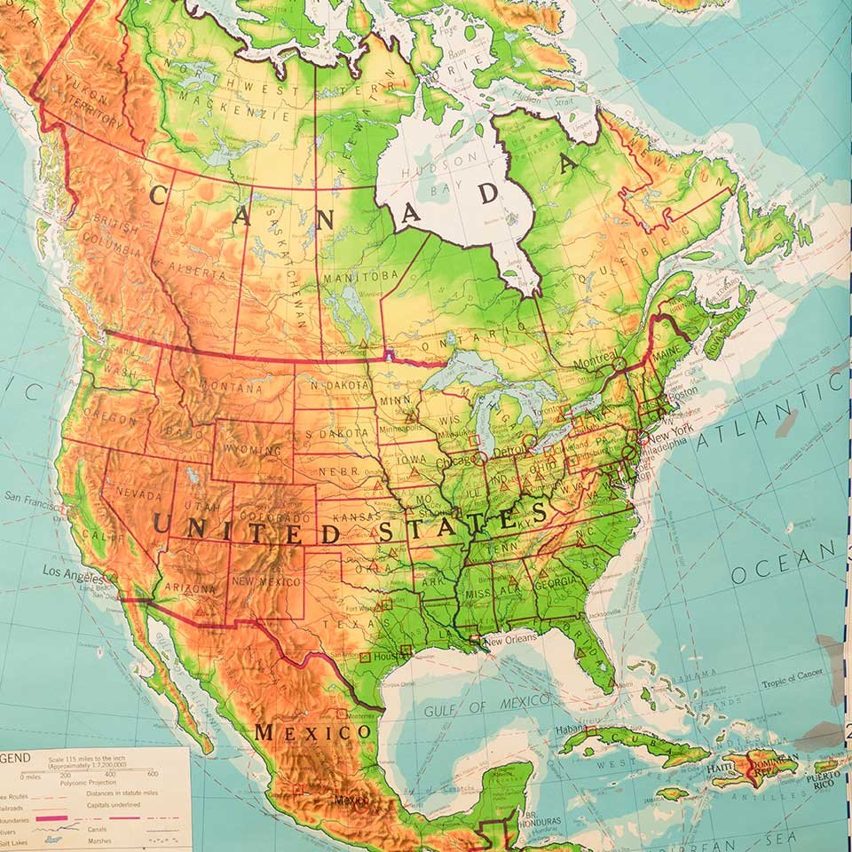 Vintage Pull-Down Map of the United States image 5