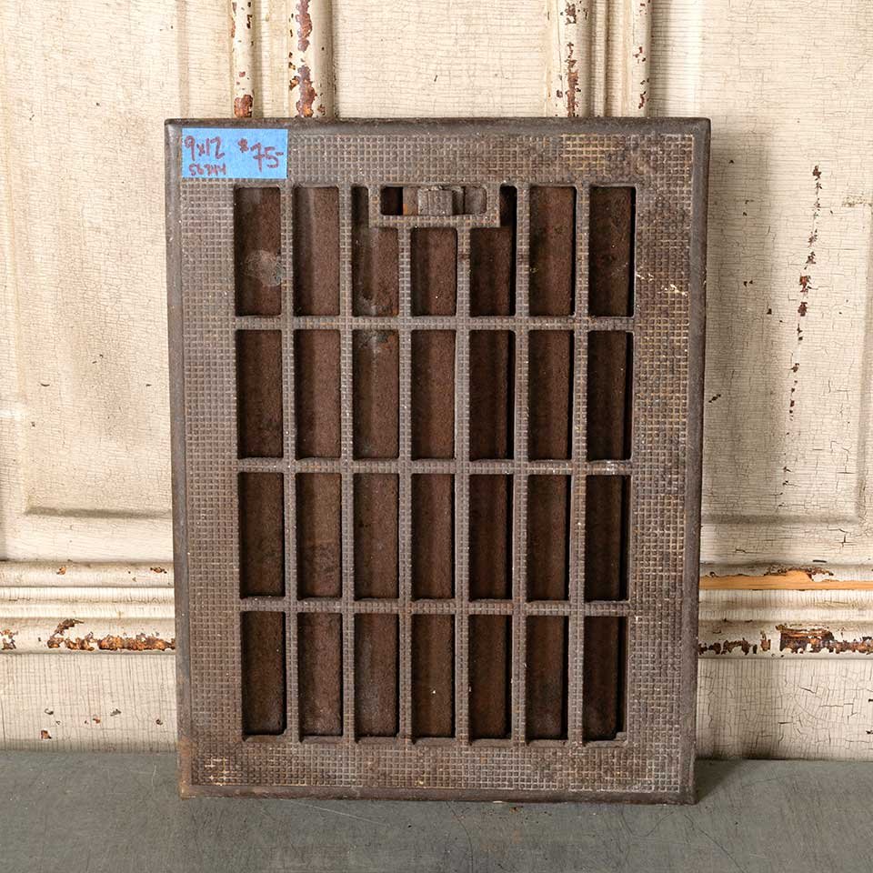 9x12 Antique Heat Grate Floor Vent Cover image 1