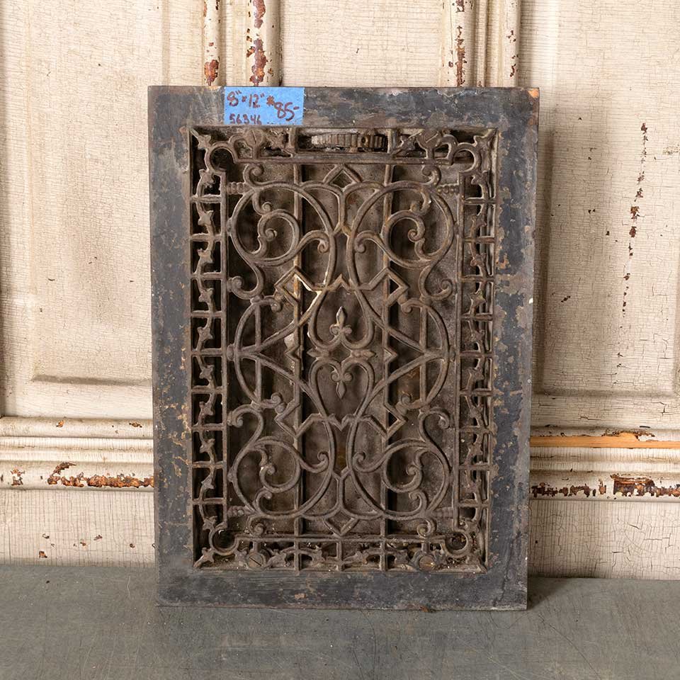 8x12 Antique Heat Grate Floor Vent Cover image 1